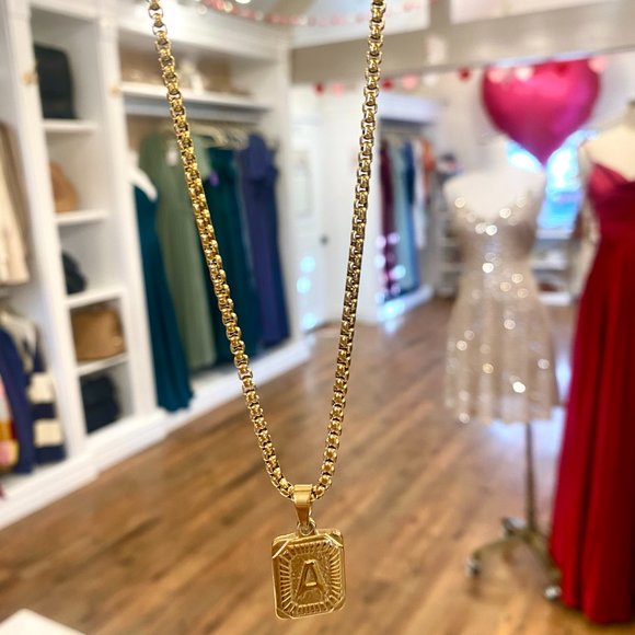 Gold Monogram Initial Necklace - Picture 2 of 3